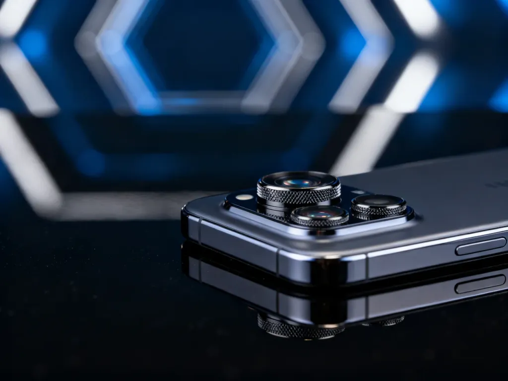Smartfon Oppo Find X8 Ultra z wyeksponowanym modułem aparatu na eleganckim, ciemnym tle.