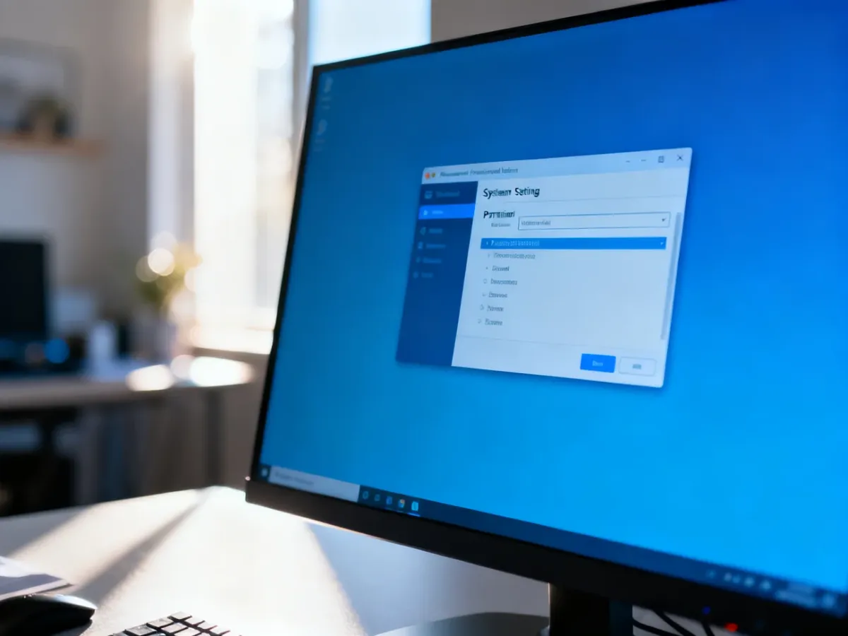 Ekran monitora z otwartym oknem zarządzania dyskami w systemie Windows 11 w profesjonalnym biurze.