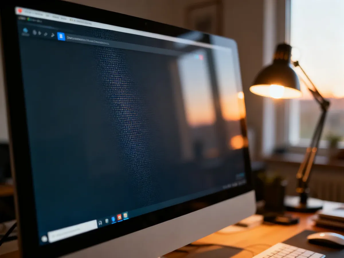 Monitor komputera z zawieszonym paskiem zadań systemu Windows, ilustrujący problem z jego działaniem.